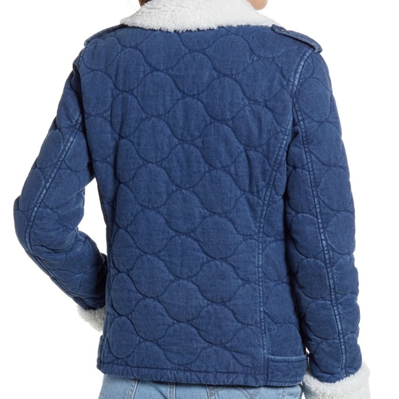 Levi's Quilted Denim Jacket Sherpa Moto - Picture 16 of 16